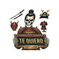 Te Amo Skull Sticker