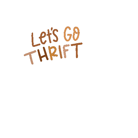 RainbowMillShoppe giphyupload lets go thrift thrifting Sticker