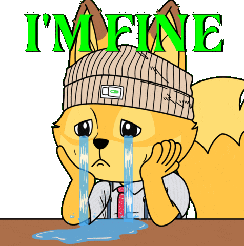 Its Okay Crying Sticker by Raposa Coffee