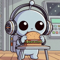 eueapho eating burger tasty chibi GIF