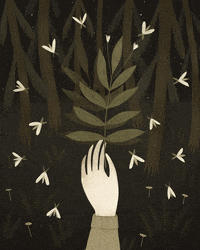 trees glowing GIF by Alexandra Dvornikova