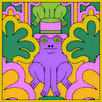 nolanpelletier psychedelic frog palm trees loo GIF