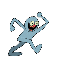 erikajplart blue running scary creepy Sticker