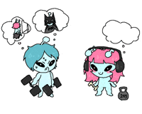 ziggyandzoop gym alien silly lifting GIF