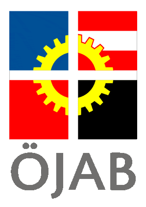 oejab_at giphyupload logo blue red Sticker