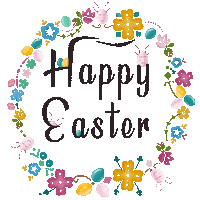 Easter Eggs Flowers Sticker