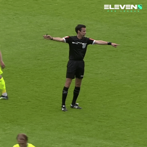 Pointing Referee GIF by ElevenSportsBE