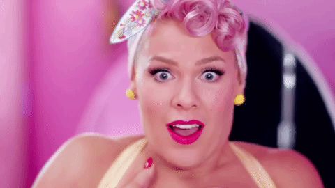 happy pink GIF