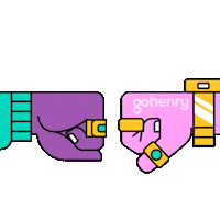 Illustration Fist Bump Sticker by gohenry