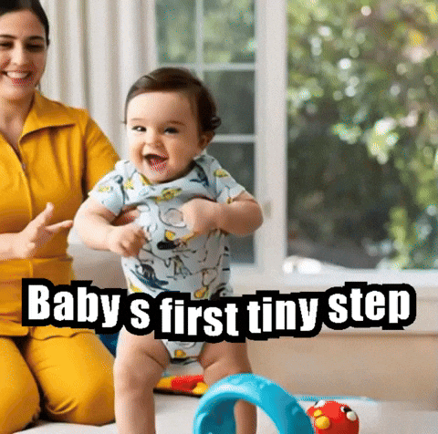 Babys First Tiny Step GIF