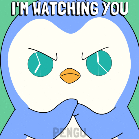 Looking All Eyes On You GIF by Pudgy Penguins