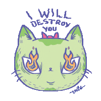 imvilo cat fire evil meow Sticker