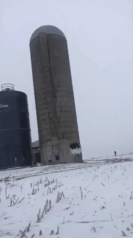 Controlled Silo Demolition in Rural Illinois Is Oddly Satisfying to Watch