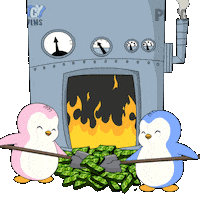 Money Burn Sticker by Pudgy Penguins