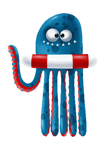 bulltug giphyupload octopus lifeguard lifesaver Sticker