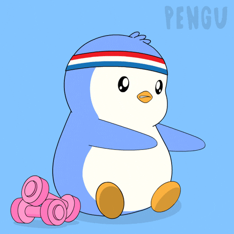 Exhausting No Pain No Gain GIF by Pudgy Penguins