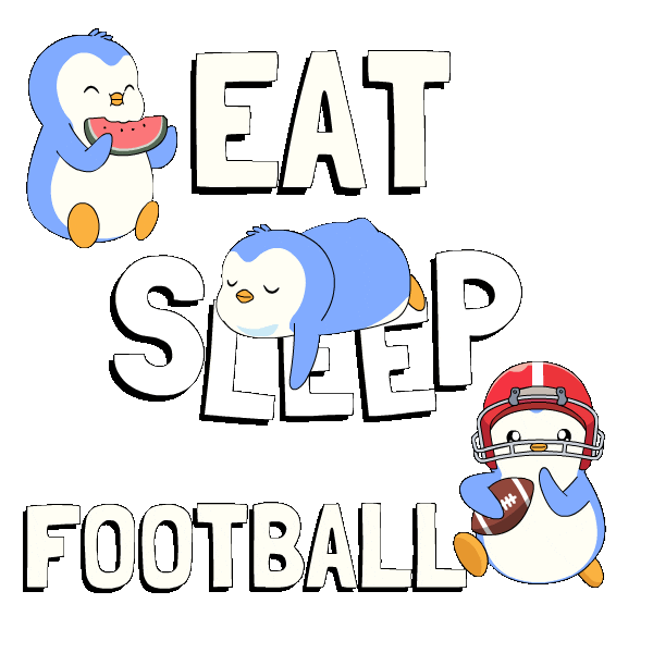 Game Time Football Sticker by Pudgy Penguins
