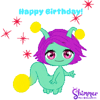 Glow Happy Birthday Sticker by ShimmertheGlowworm