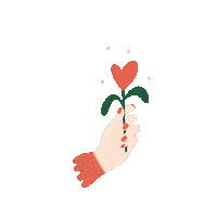 organe_k love heart flower hand Sticker