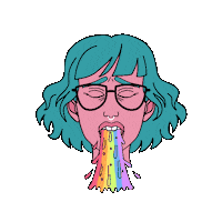 michellepastelle rainbow pastel girly vomit Sticker