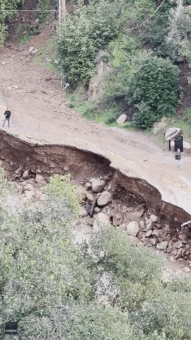 Montecito Road Collapse Narrowly Misses Woman