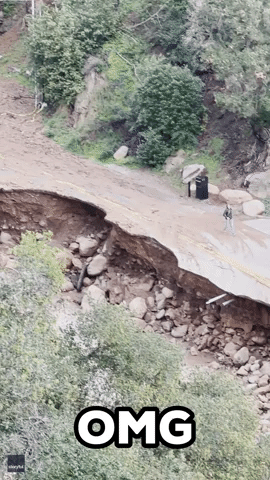 Montecito Road Collapse Narrowly Misses Woman