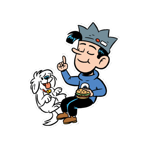 Vincredible23 dog look point comics Sticker