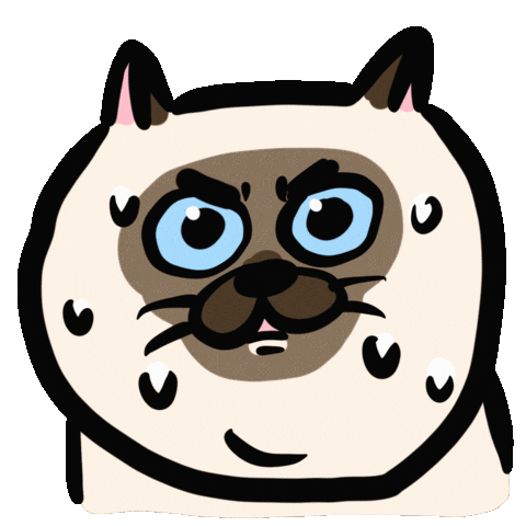 Nervous Siamese Cat Sticker by ehcat