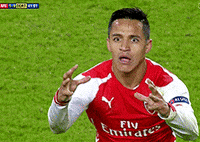 Sports gif. Soccer player Alexis Sanchez looks completely dumbfounded and dramatically shrugs to further express his confusion.