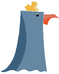 eva_gif bird walking king talking Sticker