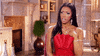 Reality TV gif. Porsha Williams from The Real Housewives of Atlanta putting a hand to her chest and looking extremely taken aback. She recoils and stares at us in disbelief. 