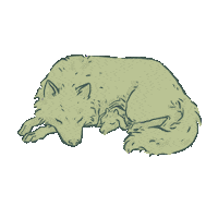 freskoprama relax wolf goat sleeping Sticker