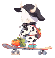 Skateboard Cow Sticker