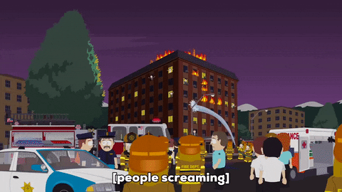 screaming building on fire GIF by South Park 