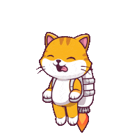 Cat Flying Sticker by CATECOIN