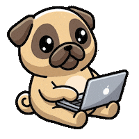 Dog Working Sticker by Pugs