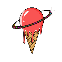 Jeesuspaez ice cream planet galaxy paez Sticker