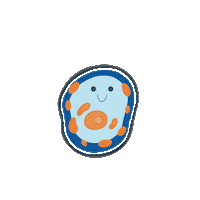 dukenus blue cell dukenus Sticker