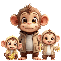 Cute Monkeys Sticker