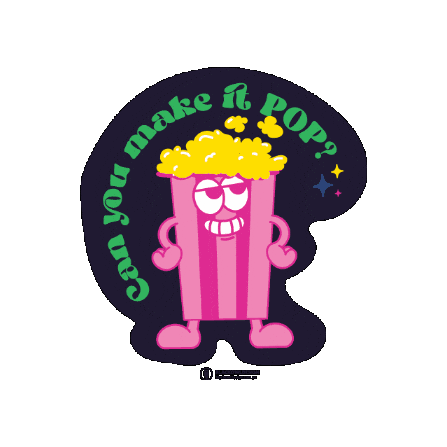 Black_Owl_Design giphygifmaker pop popcorn designer Sticker