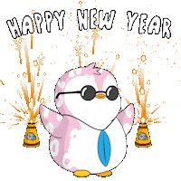 New Year Penguin Sticker by Pudgy Penguins