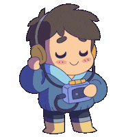 Animador2d music chibi ritmo walkman Sticker