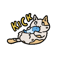 Kicking Cat Toy Sticker by Cat and Cat Comics