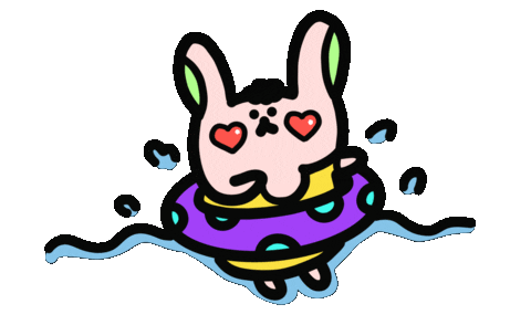 Bunny Swimming Sticker by Playbear520_TW
