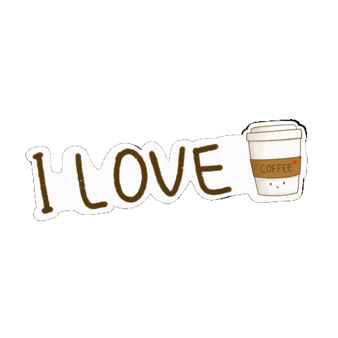 Sofiacyym coffee brown i love coffee coklat Sticker
