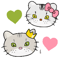 matchameowlatte heart hearts thankyou rowan Sticker