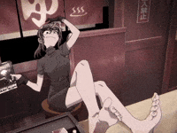 Girl Sitting GIF