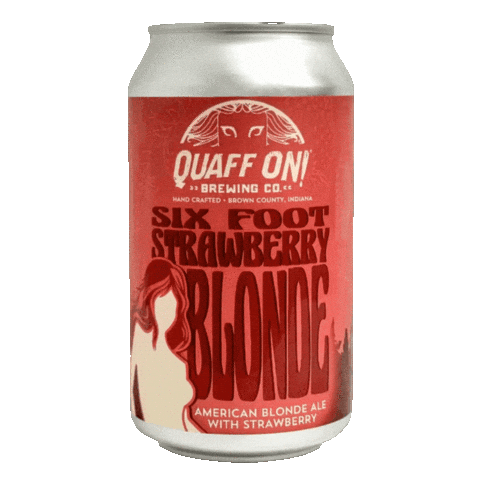 quaffonbrewingco giphyupload beer strawberry craftbeer Sticker