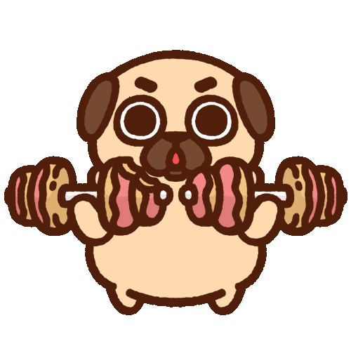 Working Out Sticker by Puglie Pug