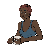 teeanselldraws coffee morning goodmorning black girl magic Sticker
